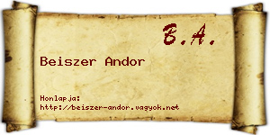 Beiszer Andor névjegykártya