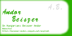 andor beiszer business card